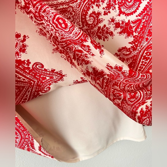 Madewell Red and Cream Patterned Mini Dress - Picture 5 of 7